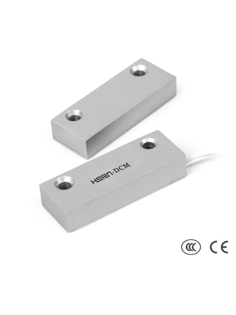 HORN HO03F - CONTACTO MAGNÉTICO ALÁMBRICO DE METAL. COMPATIBLE CON DSC / RISCO / IHORN / SALIDA N.C.-Sensores de Alarma-HORN-Bsai Seguridad & Controles
