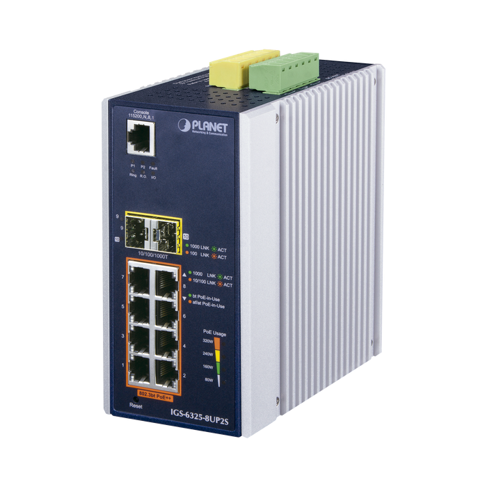 IGS-6325-8UP2S -- PLANET -- al mejor precio $ 12680.10 -- Energia,Networking,Nuevas llegadas,Redes y Audio-Video,Switches PoE,Videovigilancia