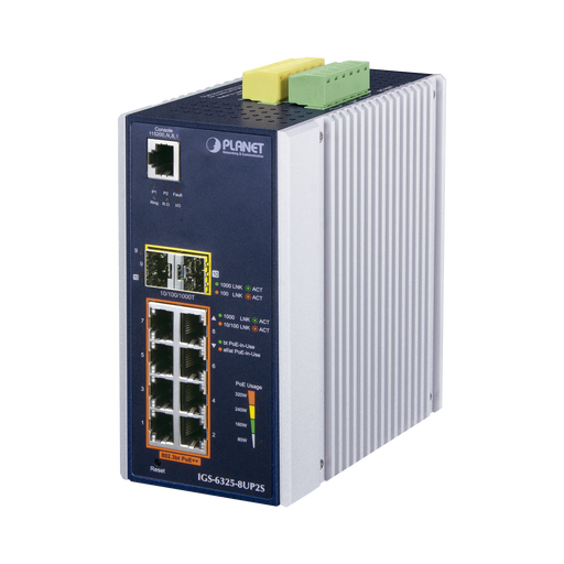 IGS-6325-8UP2S2X -- PLANET -- al mejor precio $ 14770.90 -- Energia,Networking,Nuevas llegadas,Redes y Audio-Video,Switches PoE,Videovigilancia