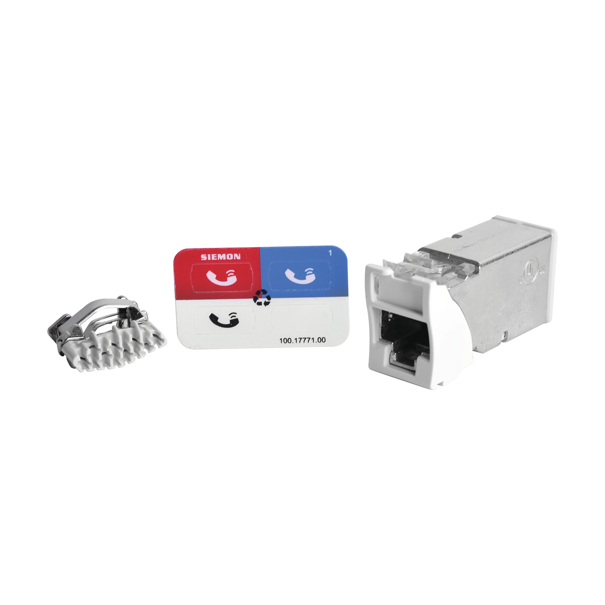 JACK Z-MAX CAT6A, BLINDADO, MONTAJE HIBRIDO EN PLACA DE PARED (PLANO Y ANGULADO), COLOR BLANCO-Jacks / Plugs-SIEMON-Bsai Seguridad & Controles