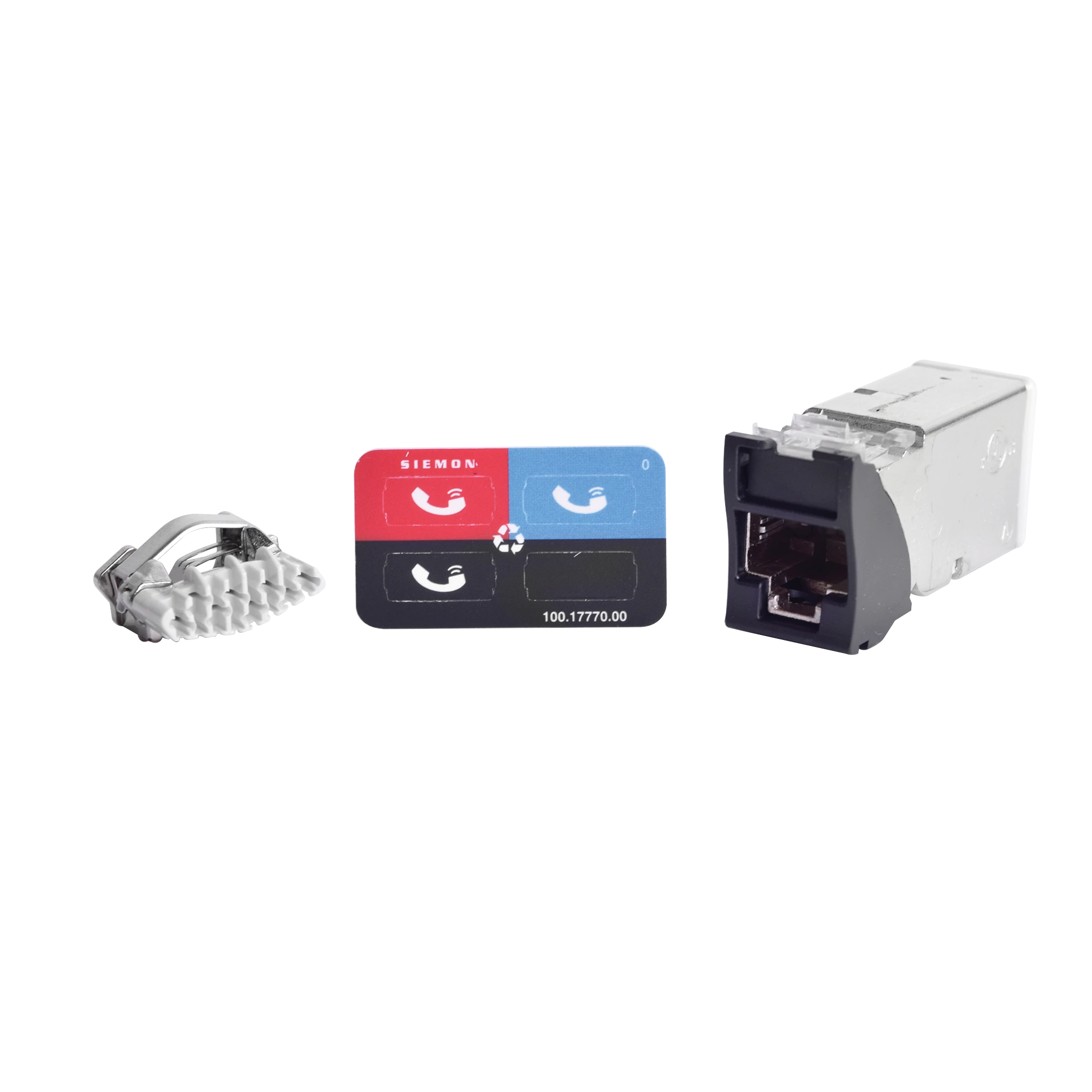 JACK Z-MAX CAT6A, BLINDADO, MONTAJE HIBRIDO EN PLACA DE PARED (PLANO Y ANGULADO), COLOR NEGRO-Jacks / Plugs-SIEMON-Bsai Seguridad & Controles