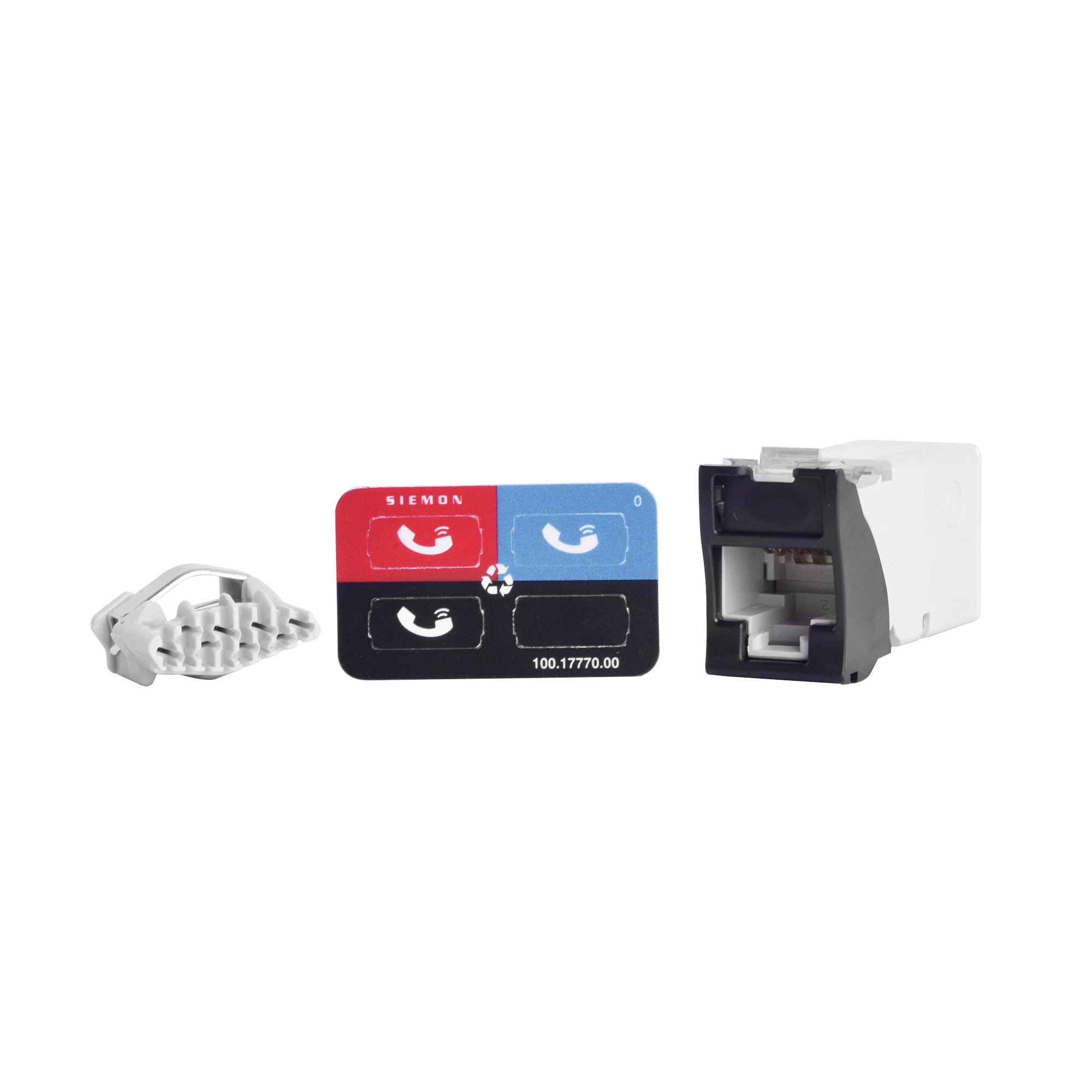 JACK Z-MAX UTP CATEGORIA 6, MONTAJE HIBRIDO EN PLACA DE PARED (PLANO Y ANGULADO), COLOR NEGRO-Jacks / Plugs-SIEMON-Bsai Seguridad & Controles