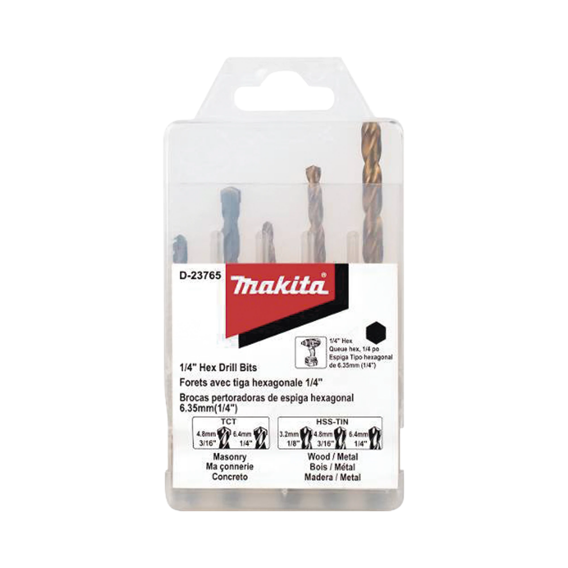 JUEGO DE 5 PIEZAS DE BROCAS CON INSERCIÓN HEXAGONAL DE 1/4"-Herramientas-MAKITA-Bsai Seguridad & Controles