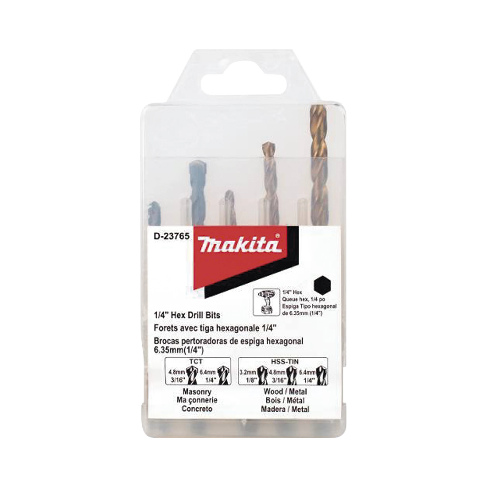 JUEGO DE 5 PIEZAS DE BROCAS CON INSERCIÓN HEXAGONAL DE 1/4"-Herramientas-MAKITA-Bsai Seguridad & Controles