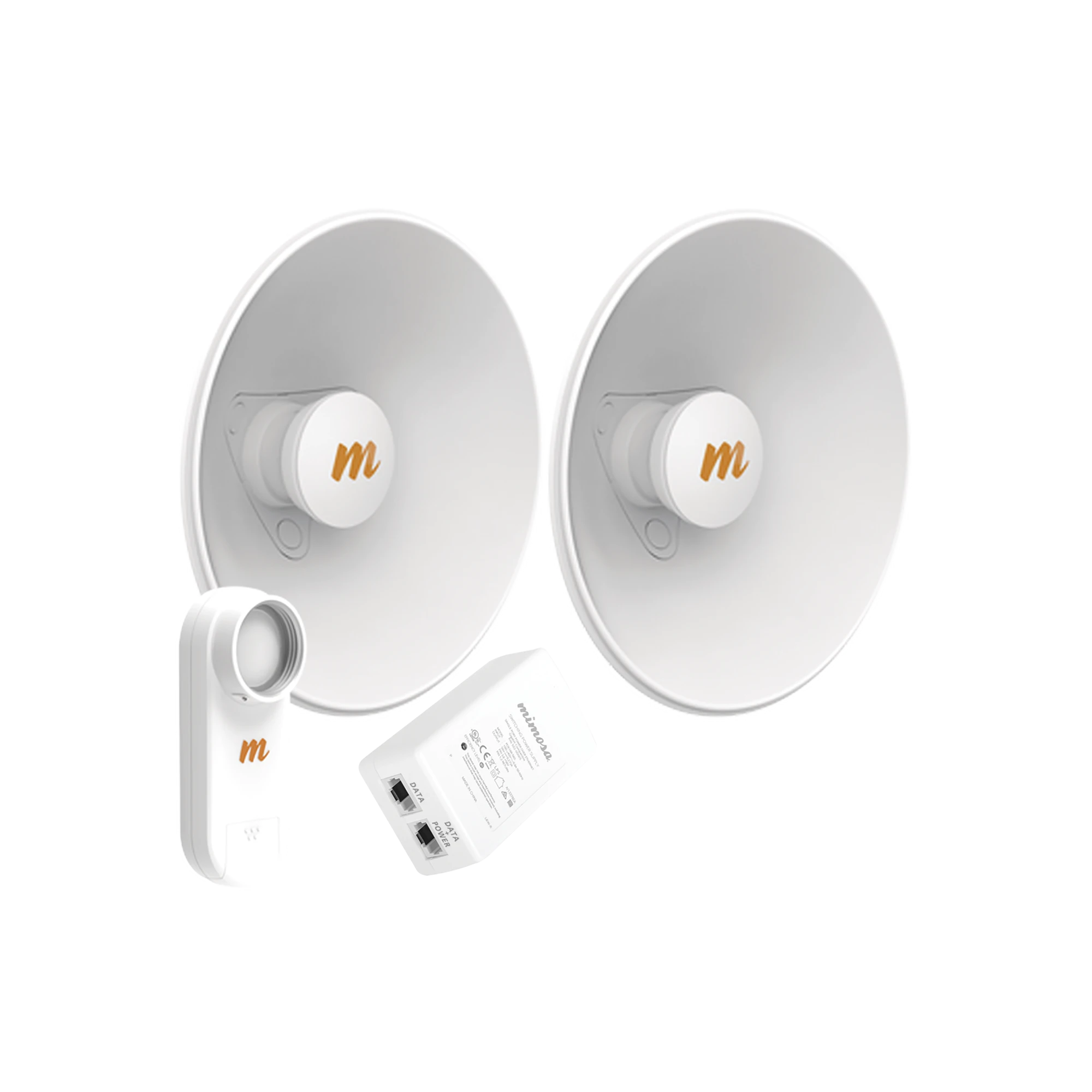 KIT DE 2 RADIOS C5X CON KIT N5-X20-2PACK (20 DBI), RANGO DE FRECUENCIA EXTENDIDA (4.9 A 6.4 GHZ), INCLUYE INYECTOR POE, DISTANCIA DE HASTA 8 KM-Enlaces PtP y PtMP-MIMOSA NETWORKS-Bsai Seguridad & Controles