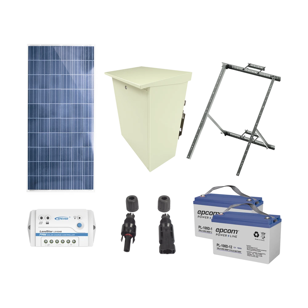 KIT DE ENERGÍA SOLAR DE 12 VCD PARA ALIMENTAR RADAR DE VELOCIDAD X-RADAR1-Kits Sistemas Completos-EPCOM POWERLINE-Bsai Seguridad & Controles