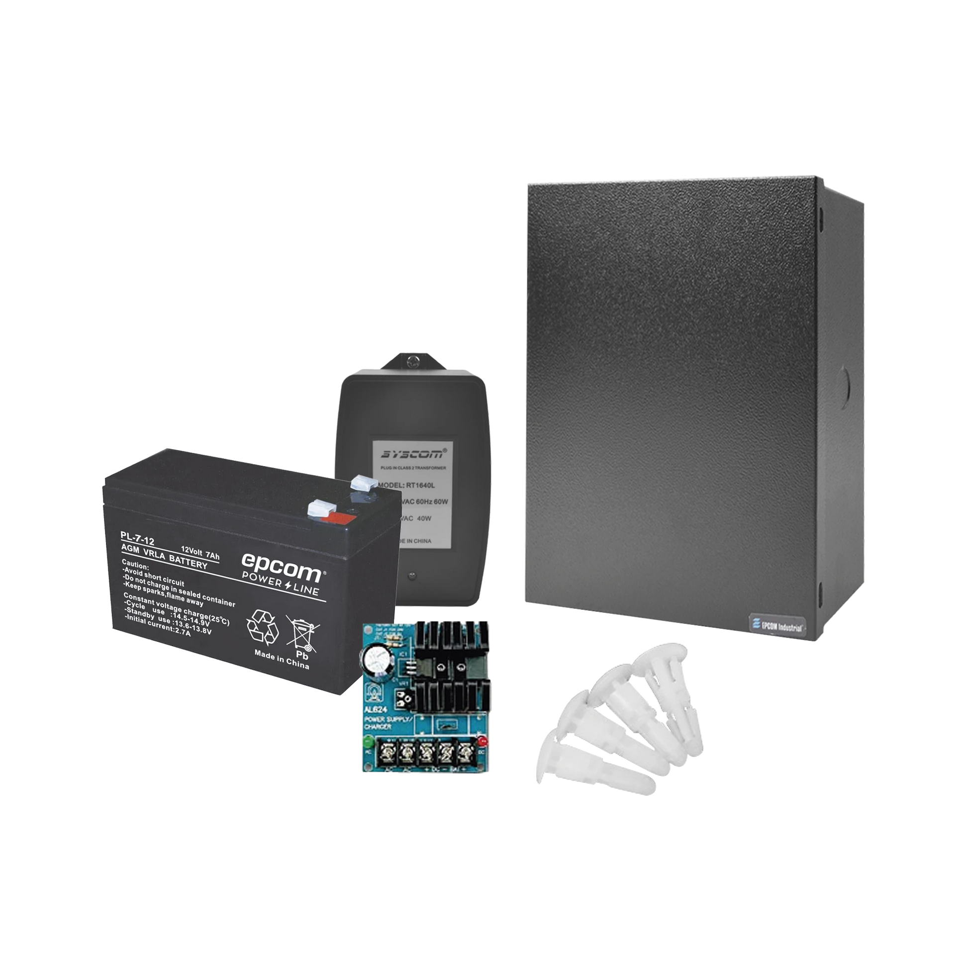 KIT DE FUENTE ALTRONIX CON SALIDA DE 12 VCD A 0.75 AMPER, INCLUYE TRANSFORMADOR Y BATERÍA DE 7 AMPER-Fuentes de Alimentación-EPCOM POWERLINE-Bsai Seguridad & Controles