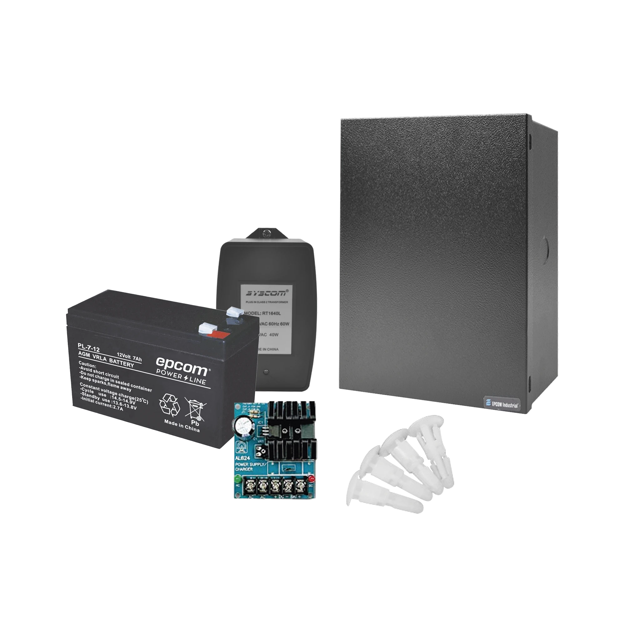 KIT DE FUENTE ALTRONIX CON SALIDA DE 12 VCD A 0.75 AMPER, INCLUYE TRANSFORMADOR Y BATERÍA DE 7 AMPER-Fuentes de Alimentación-EPCOM POWERLINE-Bsai Seguridad & Controles