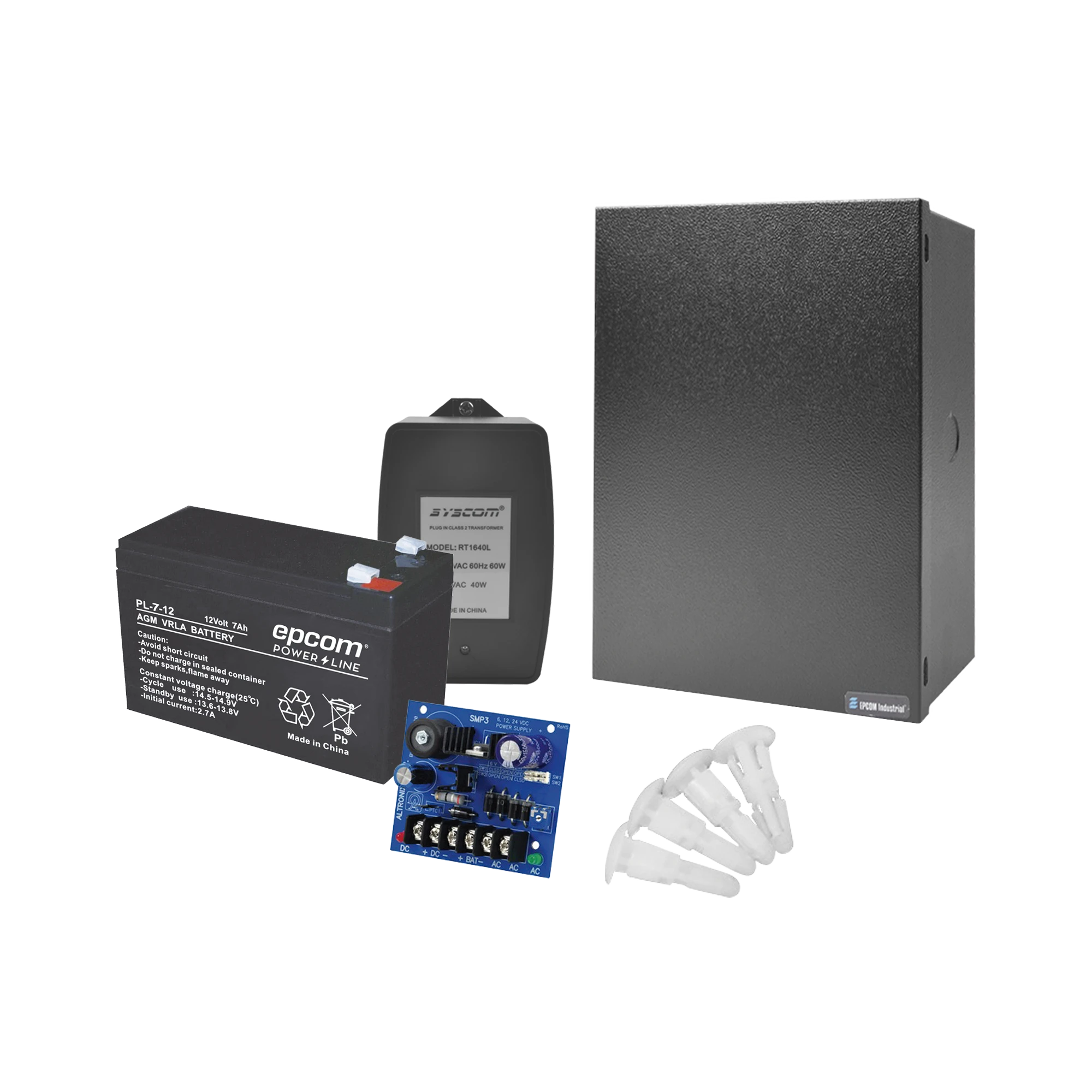 KIT DE FUENTE DE PODER ( SMP3 ) CON TRANSFORMADOR PS1640 Y BATERÍA DE RESPALDO PL712-Fuentes de Alimentación-EPCOM POWERLINE-Bsai Seguridad & Controles