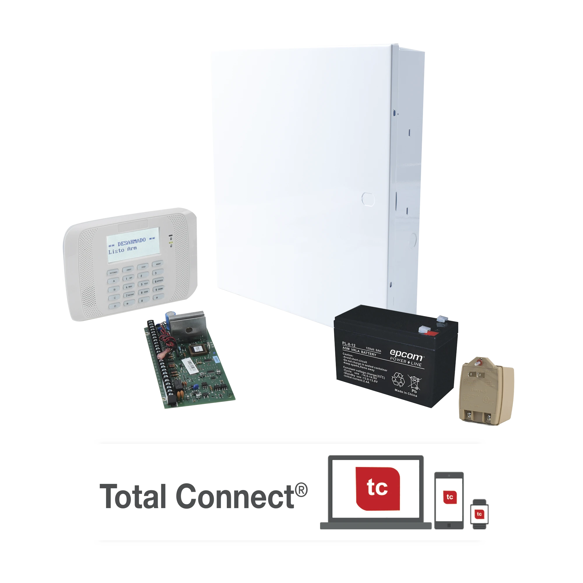 KIT DE PANEL DE ALARMA VISTA48LA CON BATERIA DE 8AH, TRANSFORMADOR Y GABINETE-Honeywell Total Connect-HONEYWELL HOME RESIDEO-Bsai Seguridad & Controles