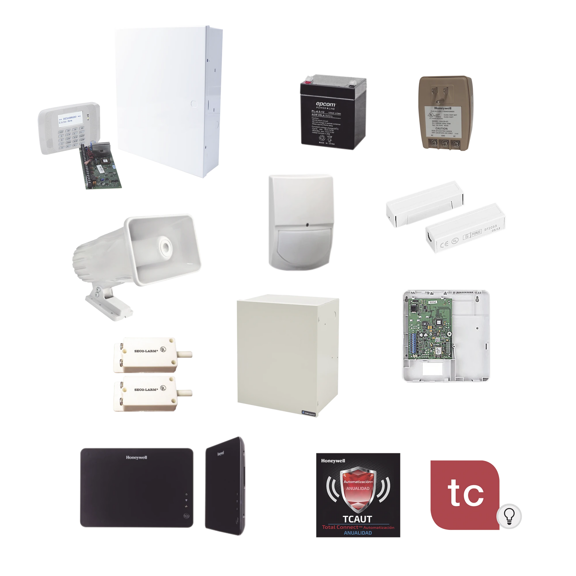 KIT DE SISTEMA DE ALARMA CON SENSORES CABLEADOS Y MODULO DE AUTOMATIZACION Z-WAVE-Alarmas-HONEYWELL HOME RESIDEO-Bsai Seguridad & Controles