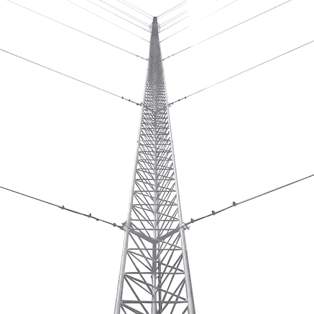 KIT DE TORRE ARRIOSTRADA DE PISO DE 60 M ALTURA CON TRAMO STZ45 GALVANIZADO ELECTROLÍTICO (NO INCLUYE RETENIDA)-Torres Arriostradas (Kits)-SYSCOM TOWERS-Bsai Seguridad & Controles