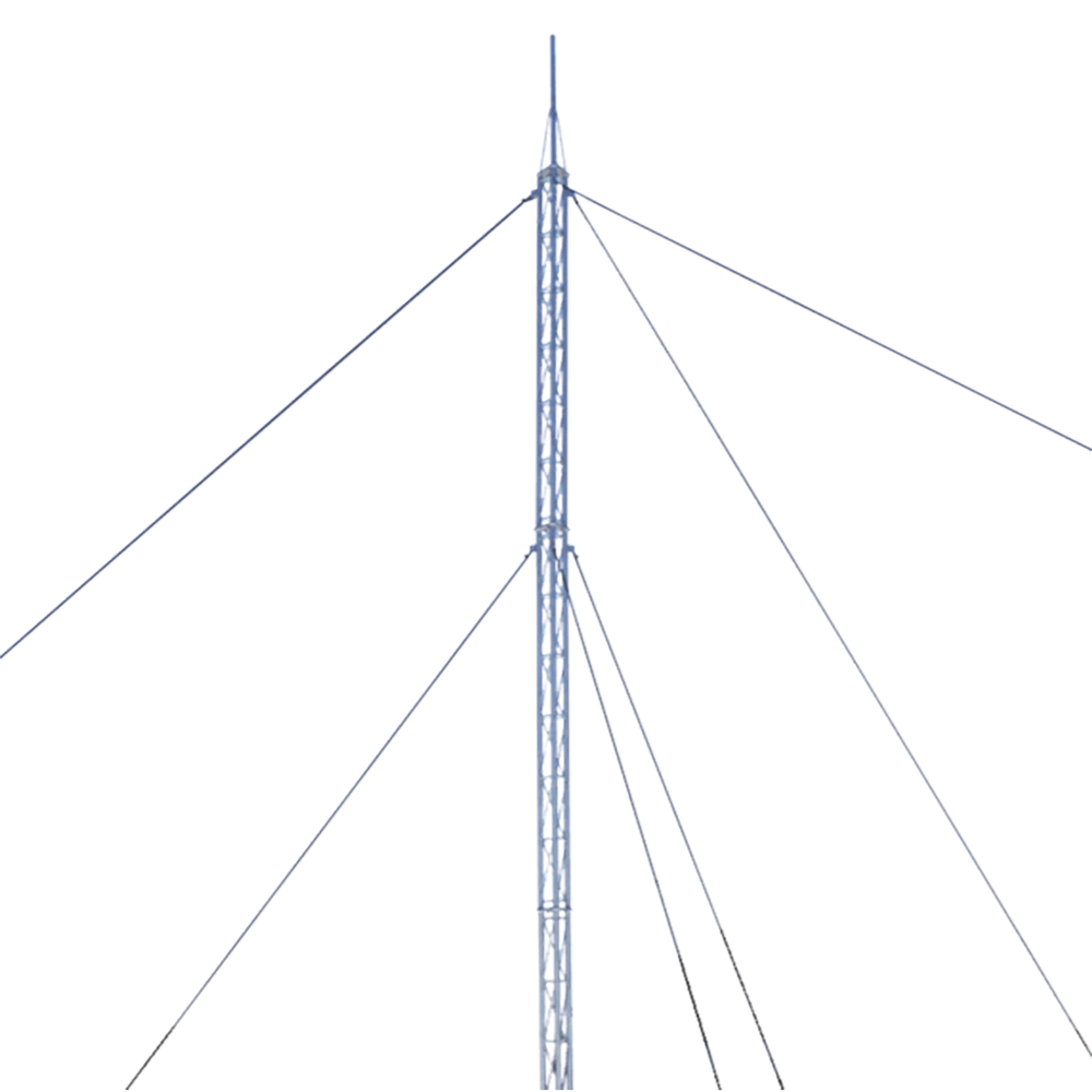 KIT DE TORRE ARRIOSTRADA DE TECHO DE 18 M CON TRAMO STZ30 GALVANIZADO ELECTROLÍTICO (NO INCLUYE RETENIDA)-Torres Arriostradas (Kits)-SYSCOM TOWERS-Bsai Seguridad & Controles