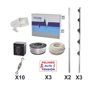 KIT ESENCIAL PARA 25MTS PERIMETRALES DE CERCO ELÉCTRICO PARA PROTECCIÓN DE ROBOS EN CASAS, NEGOCIOS, BODEGAS,ETC.-Cercas Eléctricas-YONUSA-Bsai Seguridad & Controles