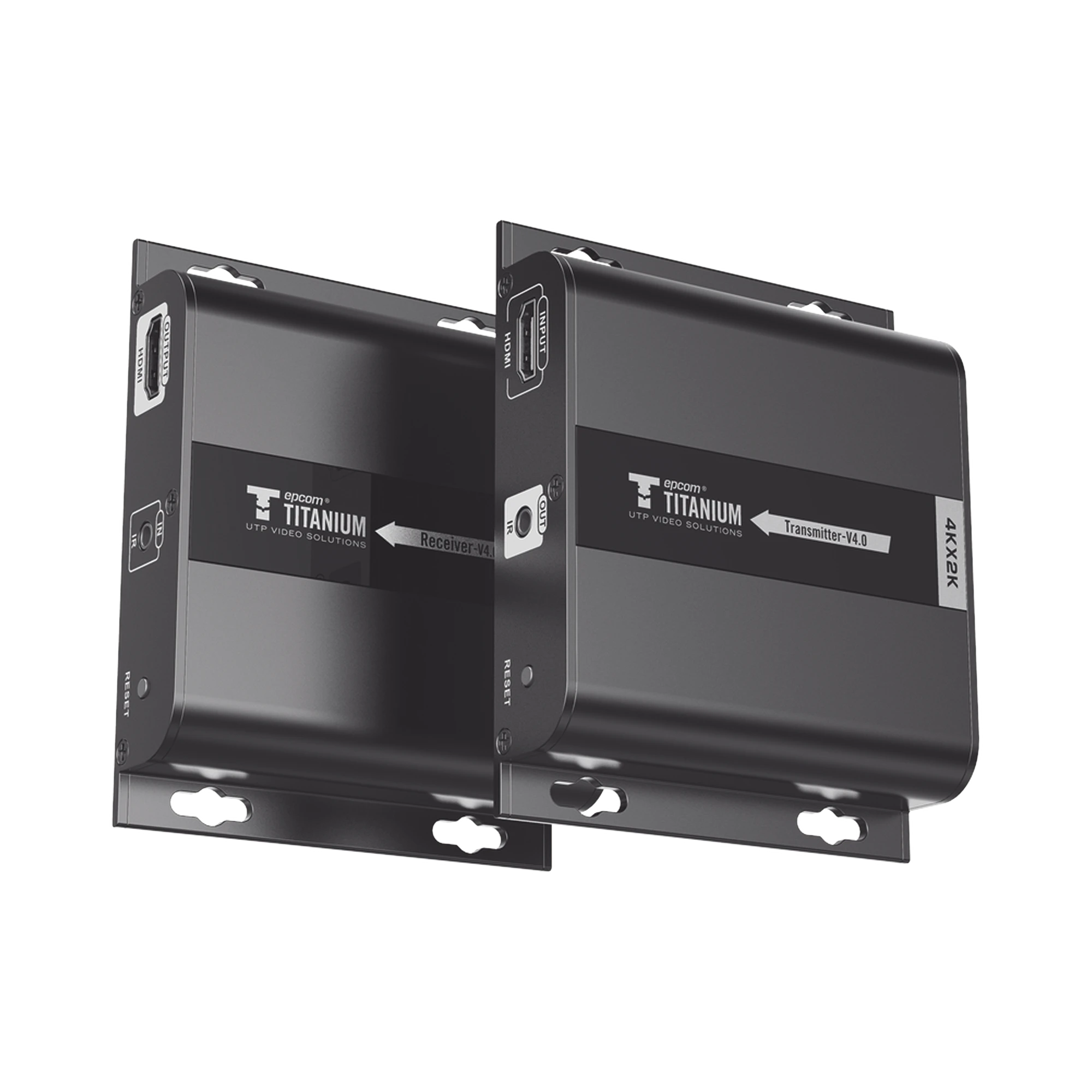 KIT EXTENSOR HDMI 4K POR CABLE CAT 5E/6 HASTA 120 METROS , PROTOCOLO HDBITT, COMPATIBLE CON HDCP.-Accesorios Videovigilancia-EPCOM TITANIUM-Bsai Seguridad & Controles