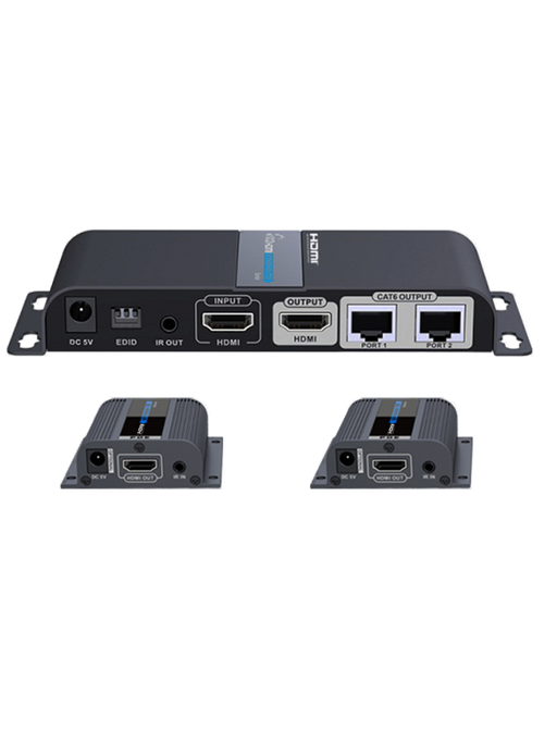 SAXXON LKV712PRO- KIT EXTENSOR HDMI DE 2 PUERTOS/ HASTA 40 METROS/ CAT6/ 6A/ 7/ RESOLUCION 1080P/ LOOP HDMI/ TRANSMISOR IR/ PLUG AND PLAY-Accesorios Videovigilancia-SAXXON-TVT017008-Bsai Seguridad & Controles