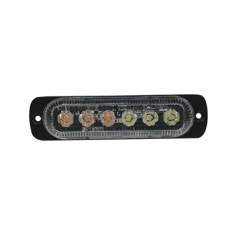 LUZ DIRECCIONAL CON 6 LEDS, COLOR AMBAR/CLARO, 12-24 VCD-Luces Perimetrales-ECCO-Bsai Seguridad & Controles