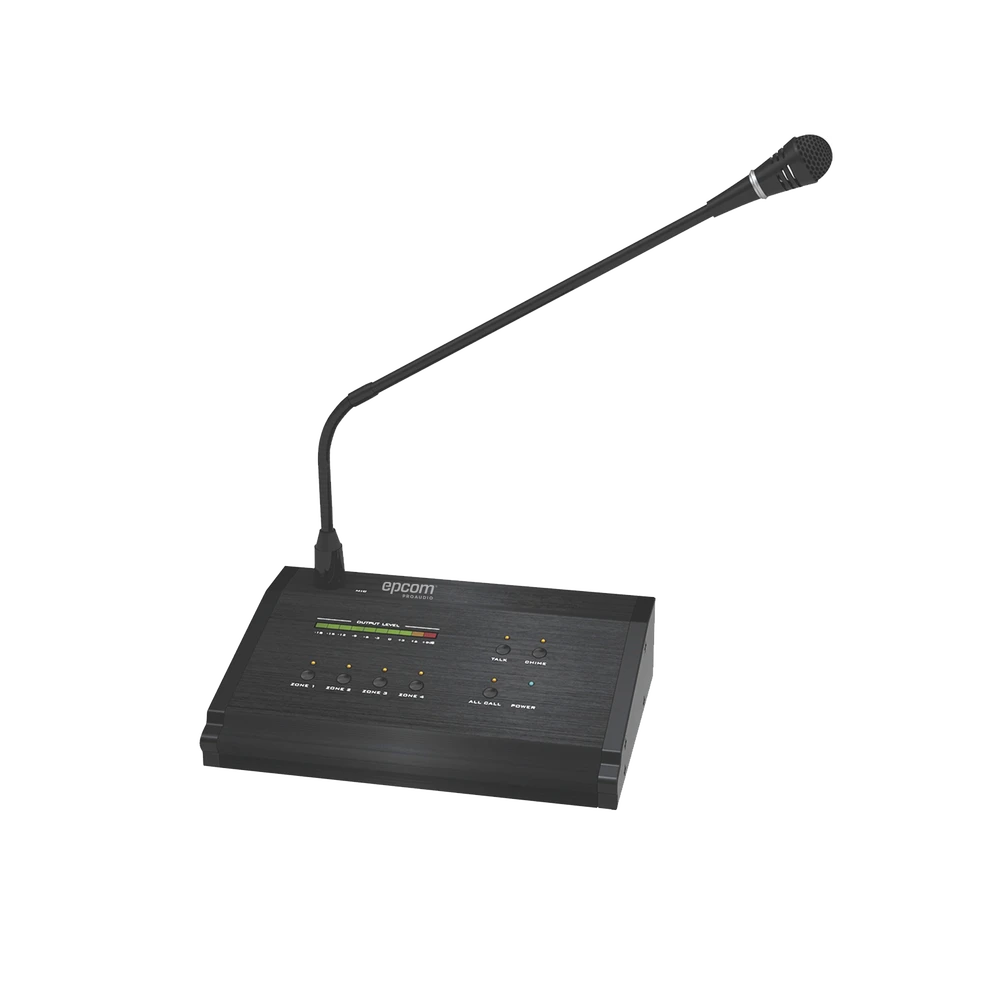 MICRÓFONO A DISTANCIA DE 4 ZONAS PARA SISTEMA DE VOCEO-Megafonia y Audioevacuacion-EPCOM PROAUDIO-Bsai Seguridad & Controles