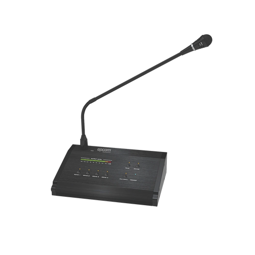 MICRÓFONO A DISTANCIA DE 4 ZONAS PARA SISTEMA DE VOCEO-Megafonia y Audioevacuacion-EPCOM PROAUDIO-Bsai Seguridad & Controles