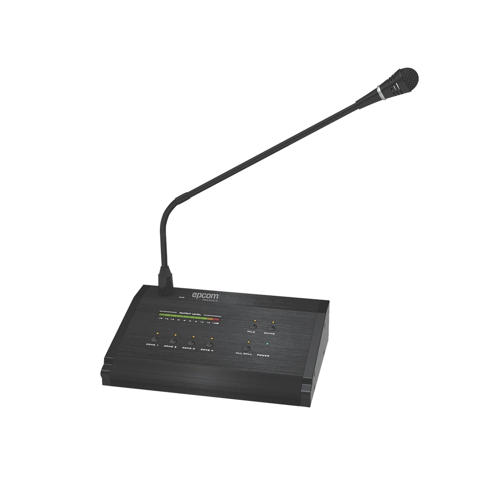 MICRÓFONO A DISTANCIA DE 4 ZONAS PARA SISTEMA DE VOCEO-Megafonia y Audioevacuacion-EPCOM PROAUDIO-Bsai Seguridad & Controles