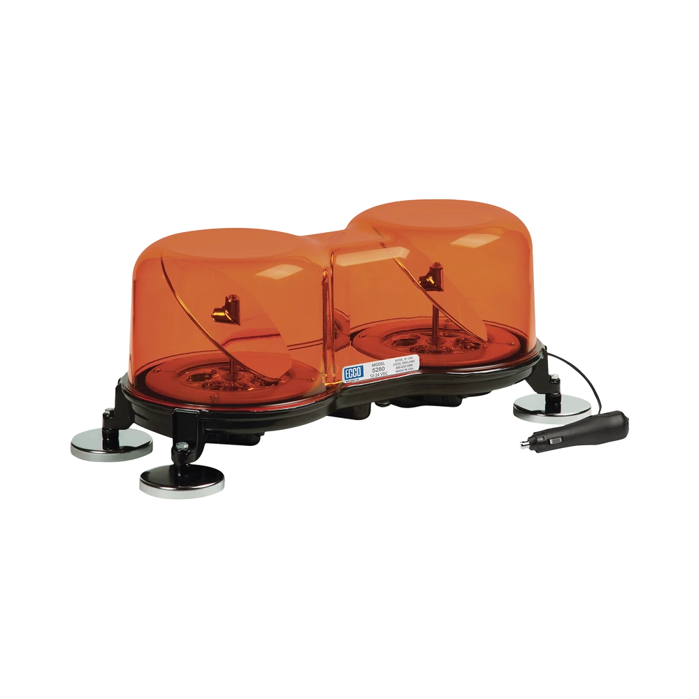 MINI BARRA ROTATIVA LED SAE CLASE 1, DOMO COLOR ÁMBAR, MONTAJE PERMANENTE-Torretas-ECCO-Bsai Seguridad & Controles