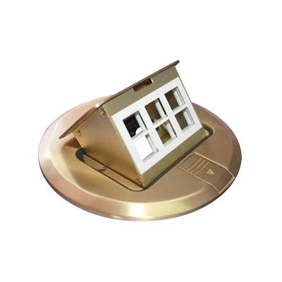 MINI CAJA DE PISO REDONDA PARA DATOS O CONECTORES TIPO KEYSTONE, COLOR BRONCE (3 CONTACTOS) (11000-12102)-Cajas Superficiales-THORSMAN-Bsai Seguridad & Controles