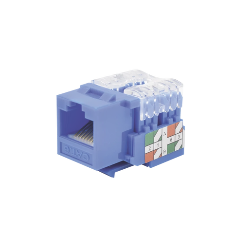 MODULO JACK 110 CAT6, KEYSTONE PARA FACEPLATE - COLOR AZUL-Jacks / Plugs-LINKEDPRO-LP-KJ-601-BU-Bsai Seguridad & Controles