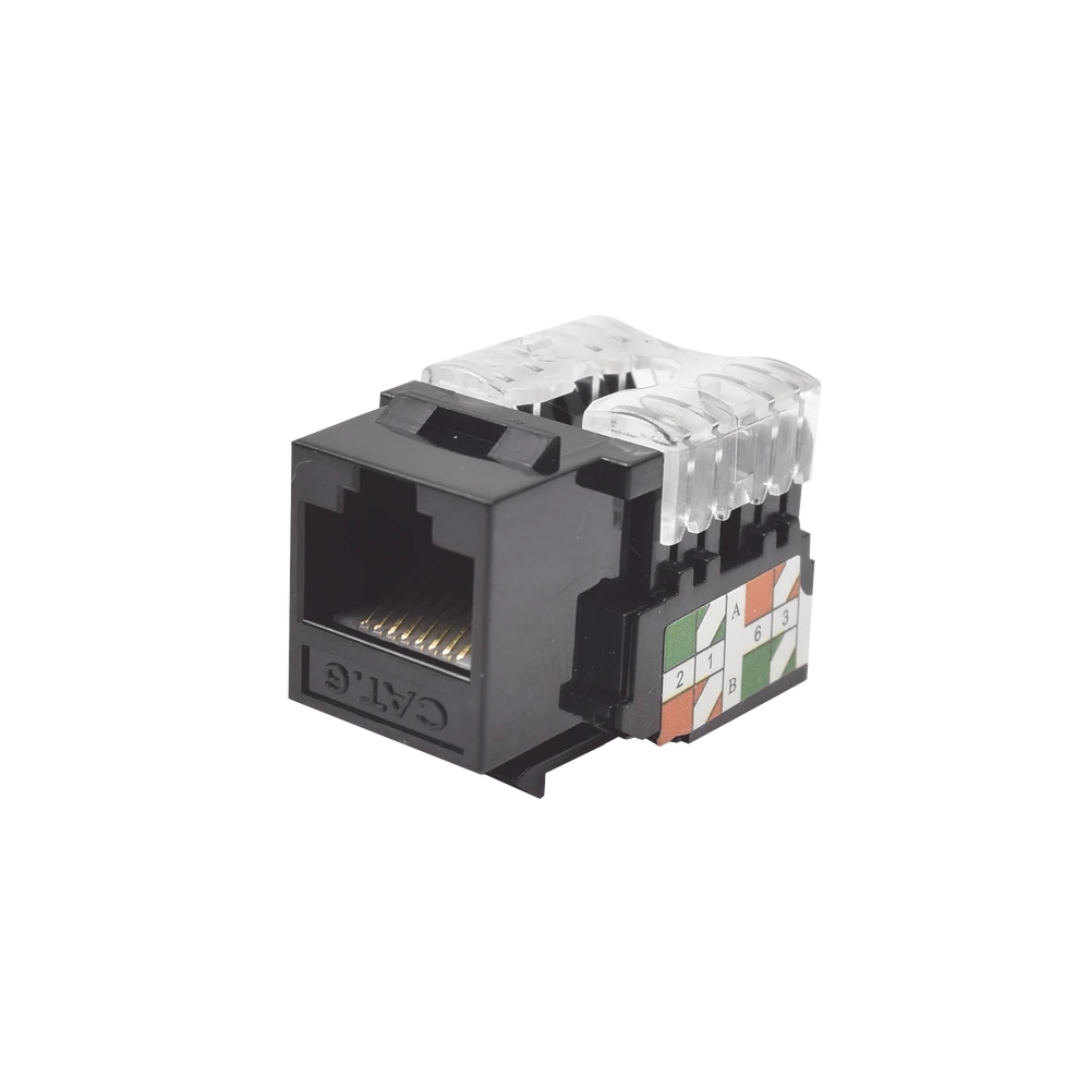 MODULO JACK KEYSTONE CAT6 CON TERMINACION 110 (PUNCHDOWN) PARA FACEPLATE - COLOR NEGRO-Jacks / Plugs-LINKEDPRO BY EPCOM-Bsai Seguridad & Controles