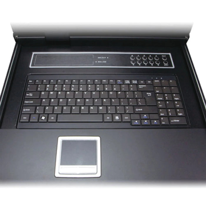 MONITOR CON TECLADO Y TRACKPAD KVM PARA RACK DE 1U DE 8 PUERTOS VGA-Switches-PLANET-Bsai Seguridad & Controles