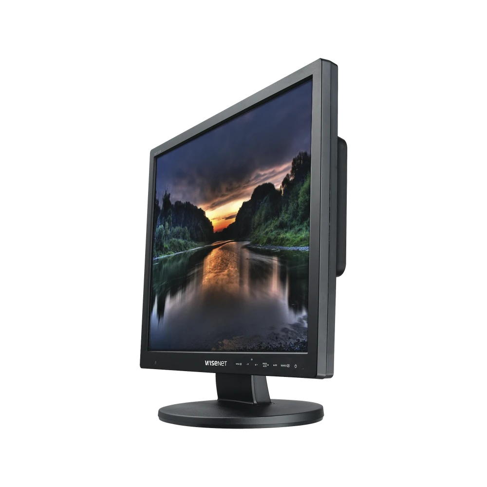 MONITOR PROFESIONAL LED DE 19" IDEAL PARA VIDEOVIGILANCIA / USO 24/7 / RESOLUCIÓN 1280X1024P / ENTRADAS DE VIDEO HDMI, VGA Y BNC-Monitores-HANWHA TECHWIN WISENET-Bsai Seguridad & Controles