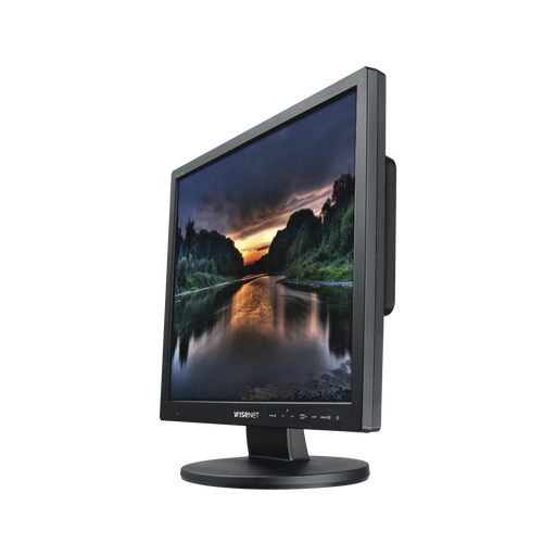 MONITOR PROFESIONAL LED DE 19" IDEAL PARA VIDEOVIGILANCIA / USO 24/7 / RESOLUCIÓN 1280X1024P / ENTRADAS DE VIDEO HDMI, VGA Y BNC-Monitores-HANWHA TECHWIN WISENET-Bsai Seguridad & Controles