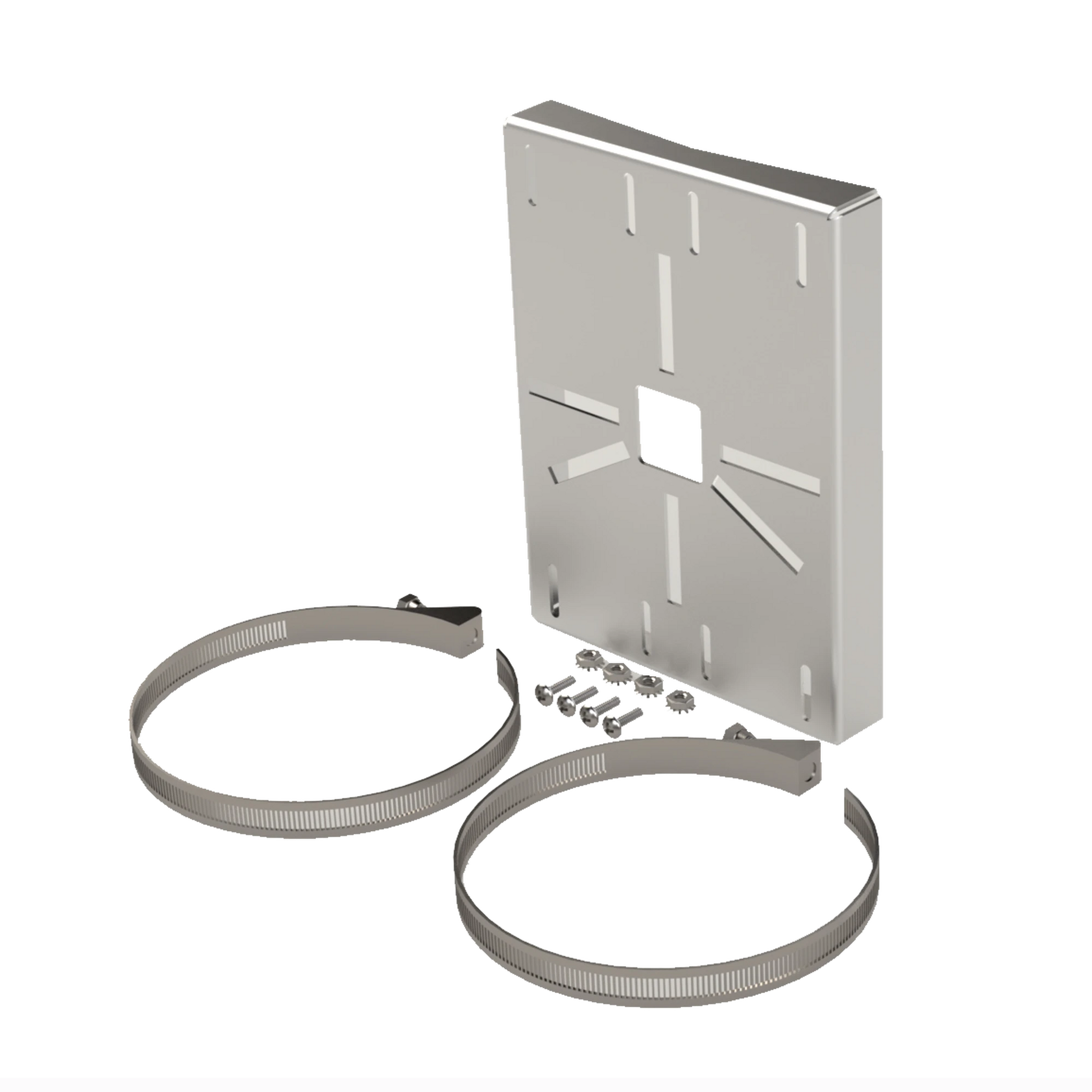 MONTAJE UNIVERSAL GALVANIZADO PARA INSTALACIÓN DE CÁMARAS EN POSTE 2" A 5" COLOR GRIS GALVANIZADO-Accesorios Videovigilancia-EPCOM INDUSTRIAL-Bsai Seguridad & Controles