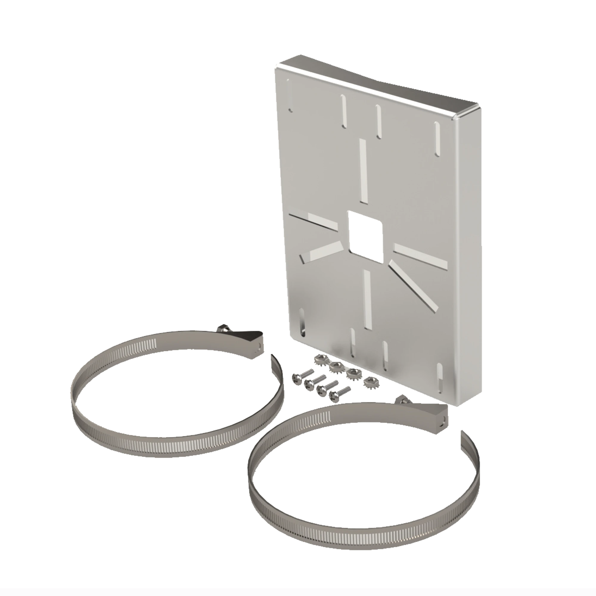 MONTAJE UNIVERSAL GALVANIZADO PARA INSTALACIÓN DE CÁMARAS EN POSTE 2" A 5" COLOR GRIS GALVANIZADO-Accesorios Videovigilancia-EPCOM INDUSTRIAL-Bsai Seguridad & Controles