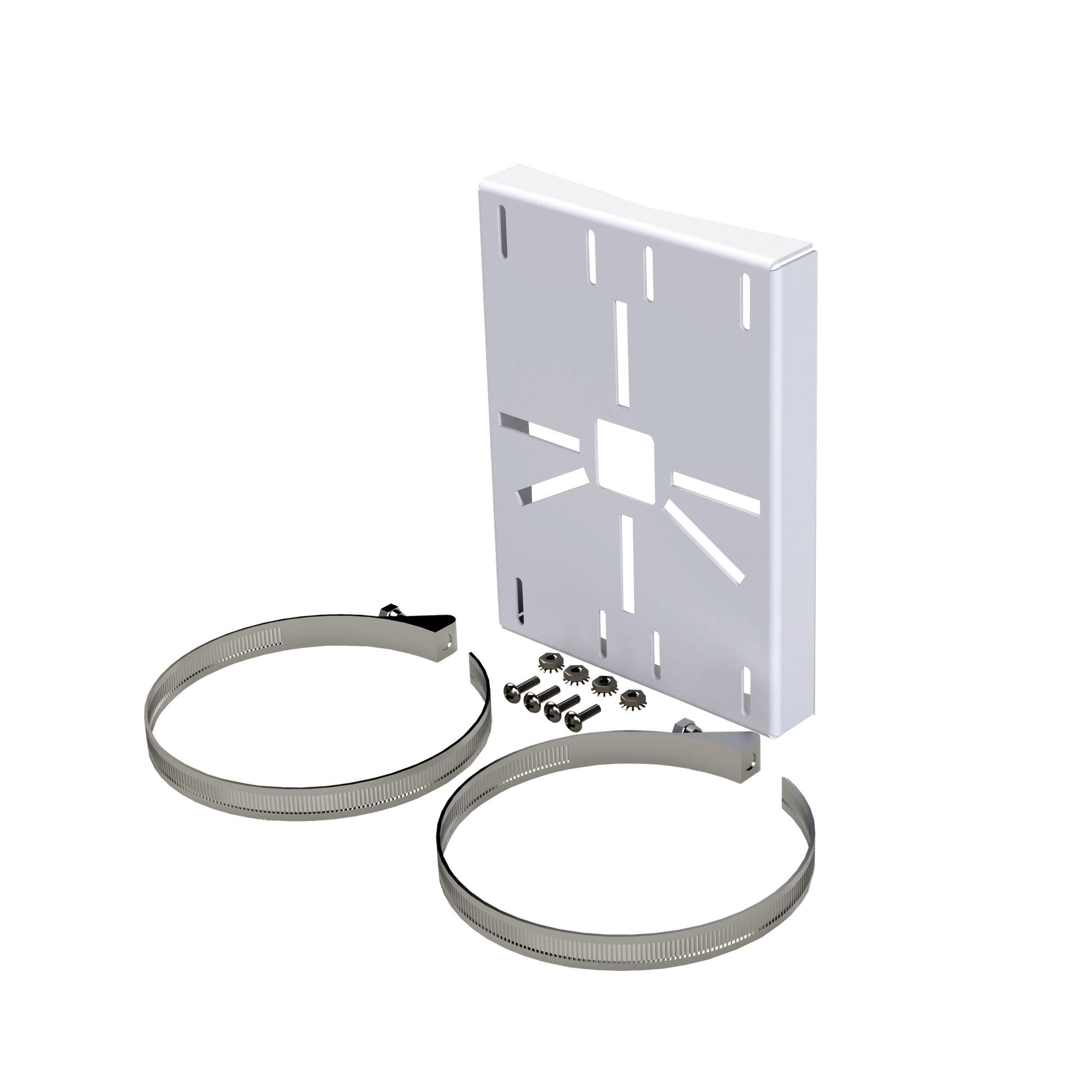 MONTAJE UNIVERSAL GALVANIZADO PARA INSTALACIÓN DE CÁMARAS EN POSTE 2" A 5" EN COLOR BLANCO-Accesorios Videovigilancia-EPCOM INDUSTRIAL-Bsai Seguridad & Controles