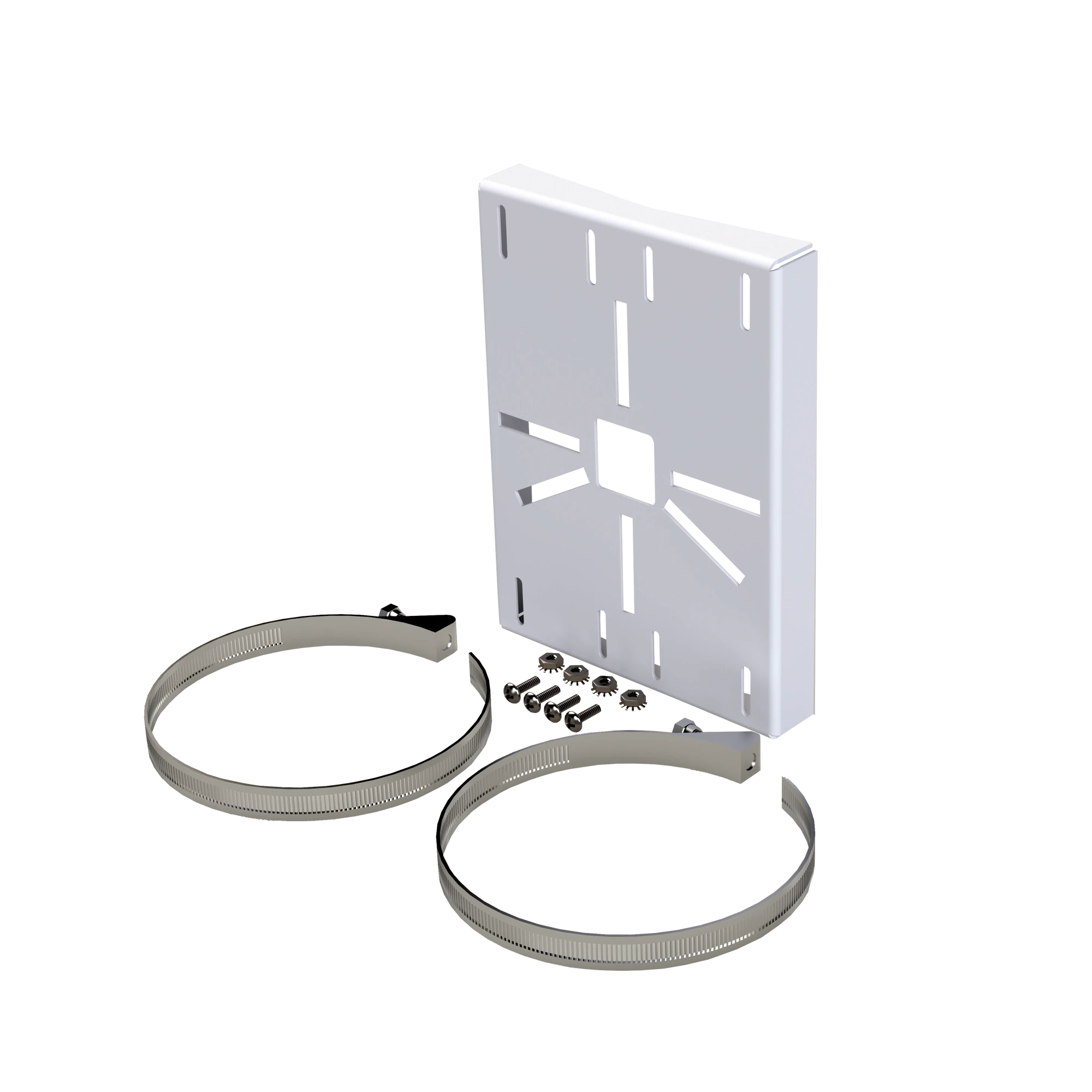 MONTAJE UNIVERSAL GALVANIZADO PARA INSTALACIÓN DE CÁMARAS EN POSTE 2" A 5" EN COLOR BLANCO-Accesorios Videovigilancia-EPCOM INDUSTRIAL-Bsai Seguridad & Controles