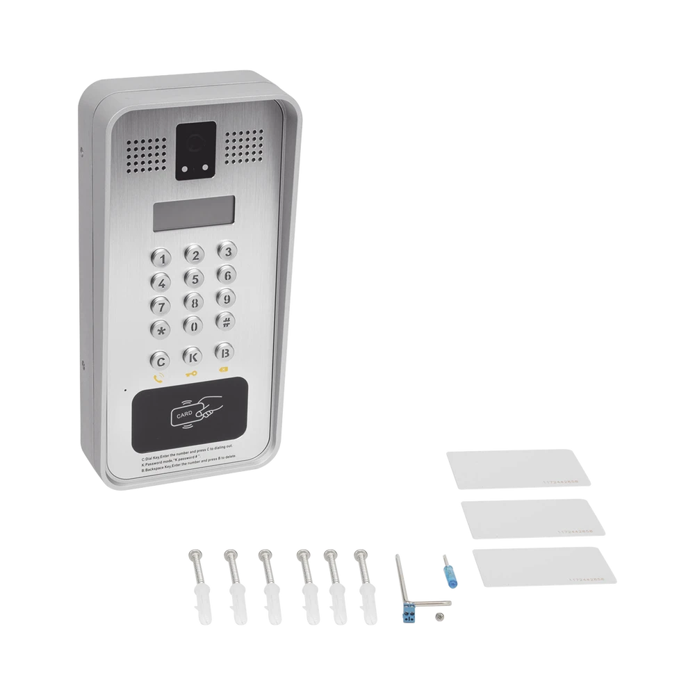 MULTI APARTAMENTO IP, SIP CON CÁMARA Y PANTALLA LCD, 2 RELEVADORES INTEGRADOS, ONVIF Y LECTOR DE TARJETAS RFID (MIFARE), PUERTO WIEGAND.-VoIP y Telefonía IP-FANVIL-Bsai Seguridad & Controles