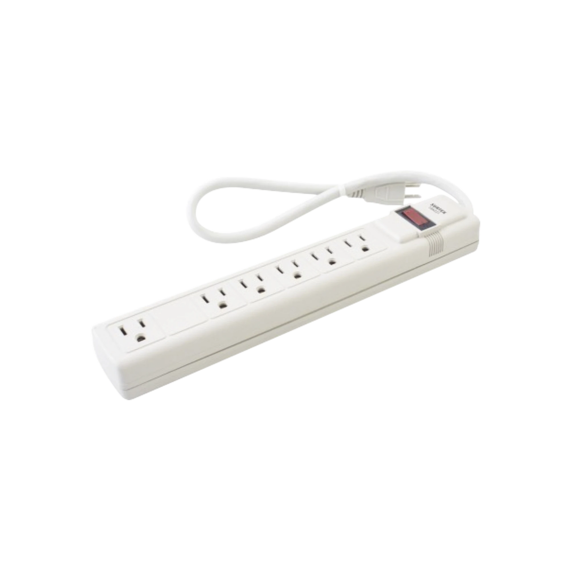 MULTICONTACTO CON SUPRESOR DE PICOS 450 JOULES, VOLTAJE DE ENTRADA: 127 VCA NEMA 5-15P, CON 6 SALIDAS NEMA 5-15R.-Herramientas-SURTEK-Bsai Seguridad & Controles