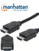 MANHATTAN 306126- CABLE HDMI DE ALTA VELOCIDAD DE 3 METROS/ 4K@30HZ/ MACHO A MACHO/ ARC/ 3D/ BLINDADO/ NEGRO-HDMI-MANHATTAN-MAN2760003-Bsai Seguridad & Controles