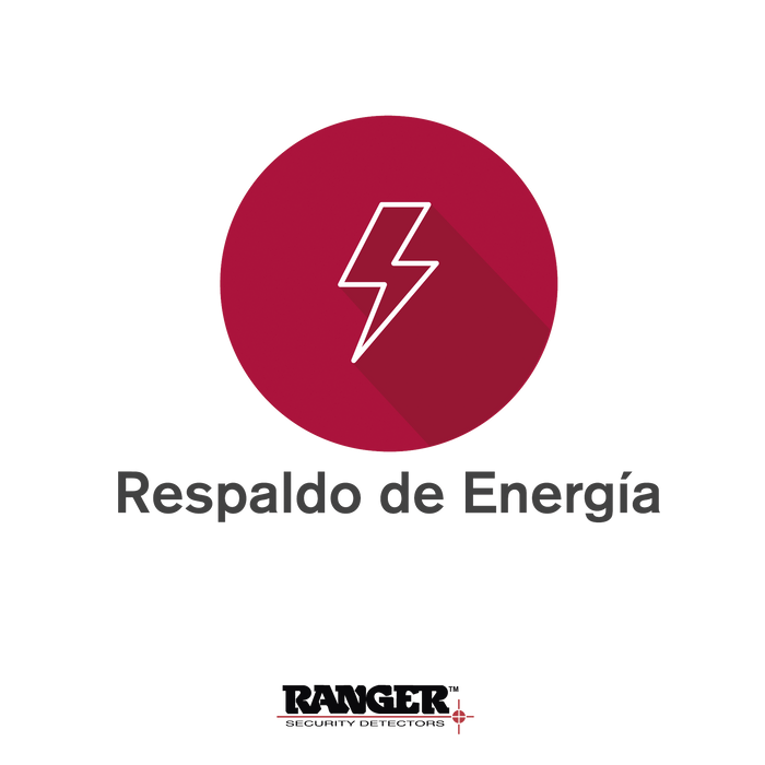 RESPALDO DE ENERGÍA CON BATERÍA INCLUIDA (HASTA 8 HORAS).-Detectores de Metales-RANGER SECURITY DETECTORS-OPCION-BU-Bsai Seguridad & Controles