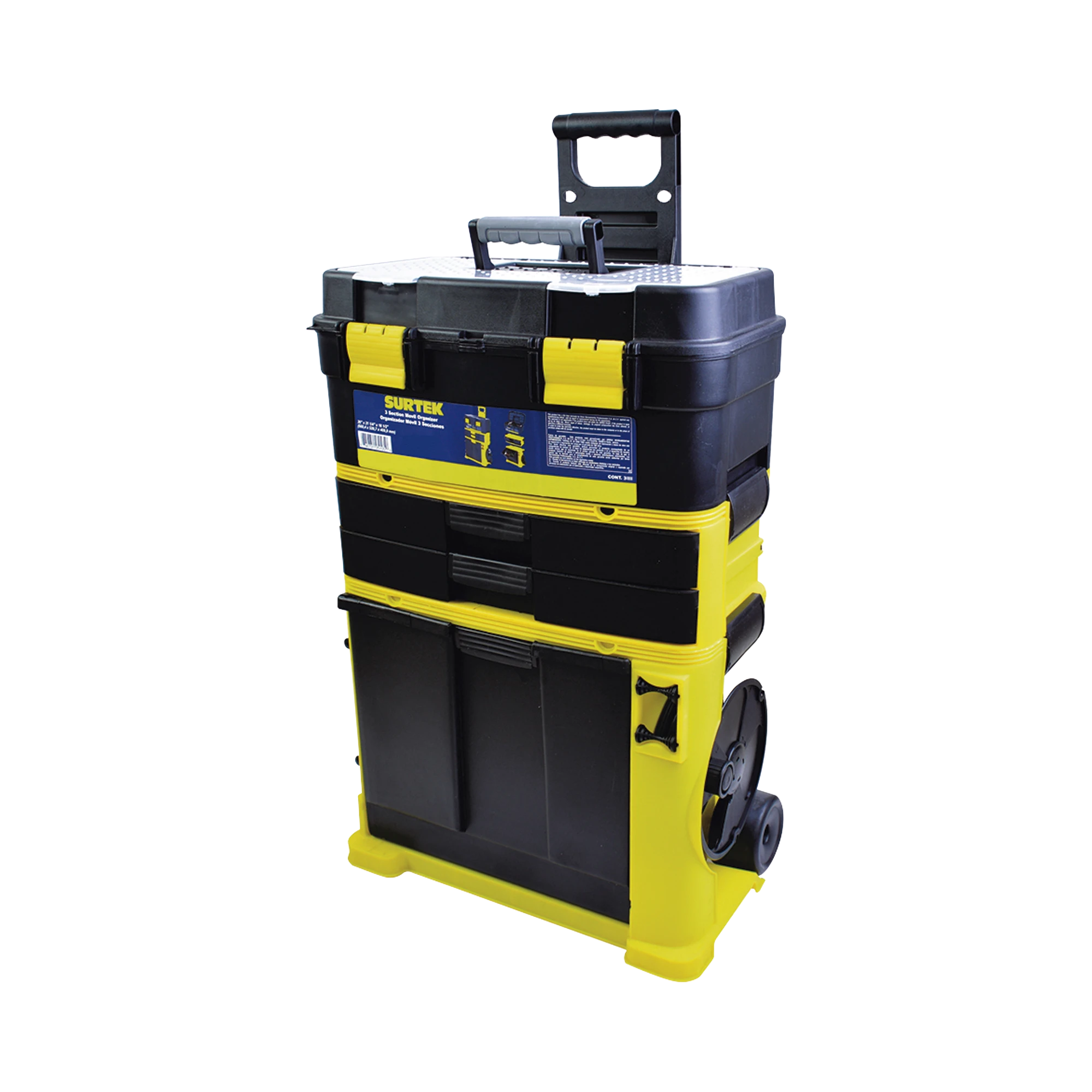 ORGANIZADOR MÓVIL 3 SECCIONES PLÁSTICO-Herramientas-SURTEK-Bsai Seguridad & Controles