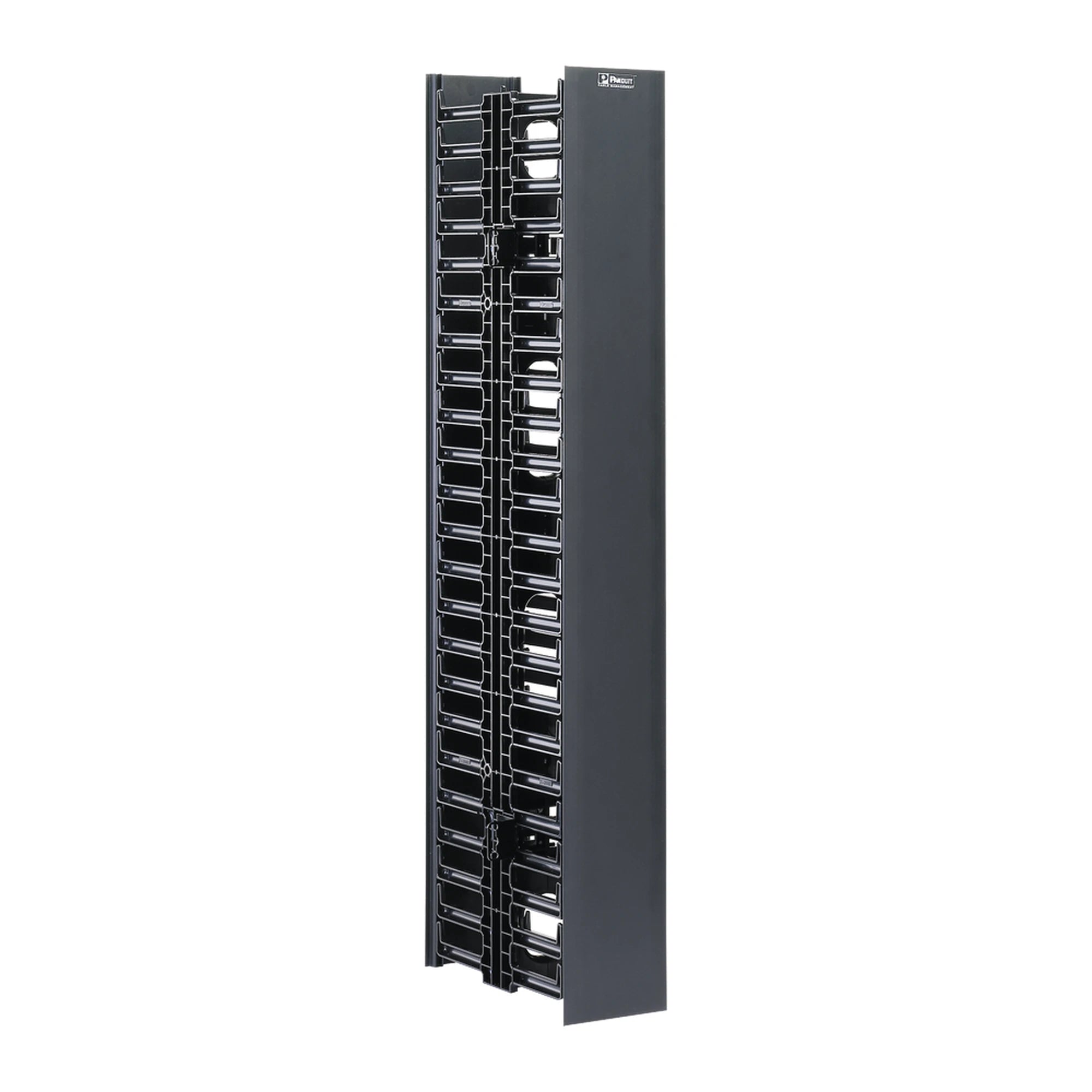 ORGANIZADOR VERTICAL DOBLE NETRUNNER, PARA RACK ABIERTO DE 45 UNIDADES, 170 MM DE ANCHO, COLOR NEGRO-Racks y Gabinetes-PANDUIT-Bsai Seguridad & Controles