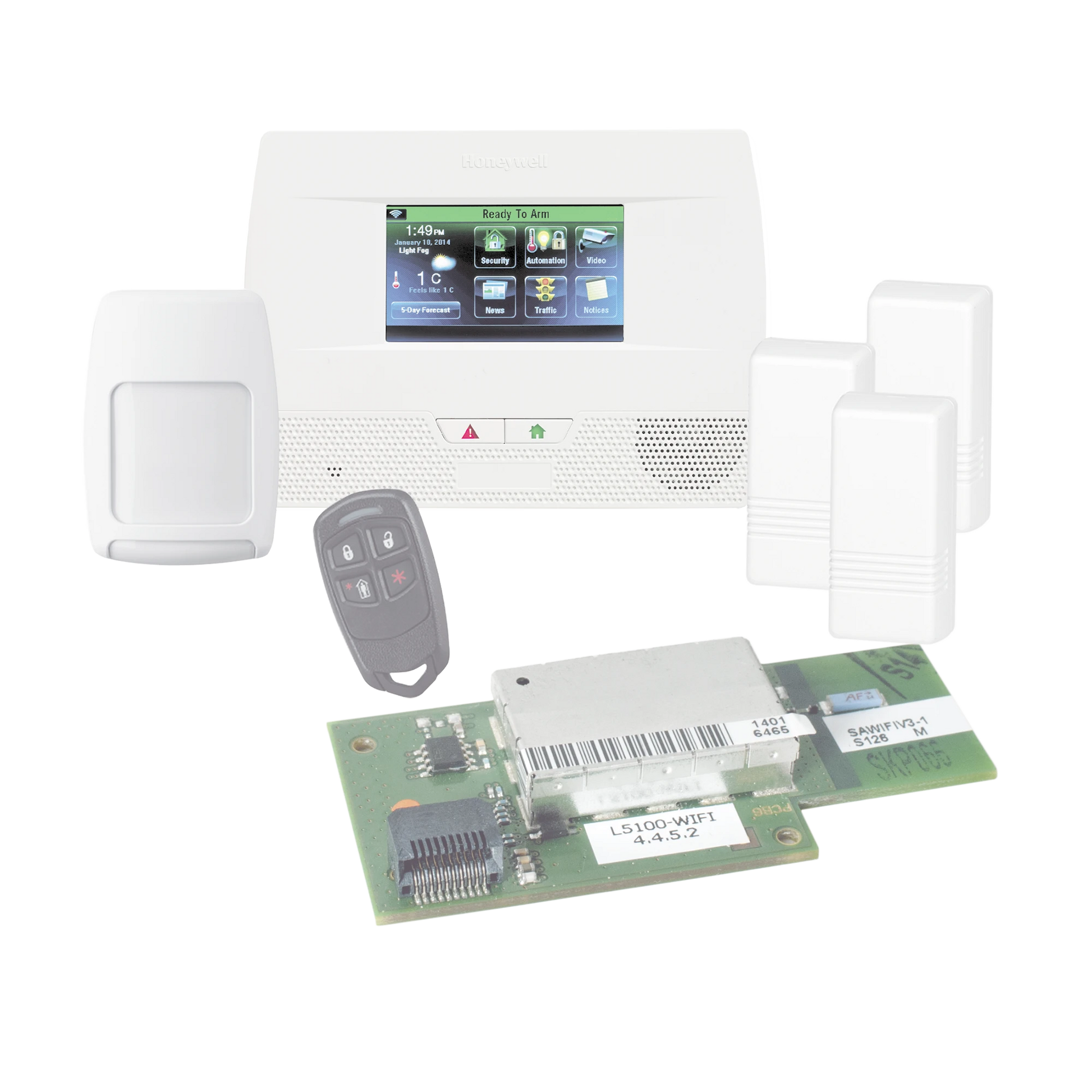PANEL DE ALARMA AUTOCONTENIDO CON PANTALLA TOUCH L5210 CON MODULO WI-FI-Alarmas-HONEYWELL-Bsai Seguridad & Controles