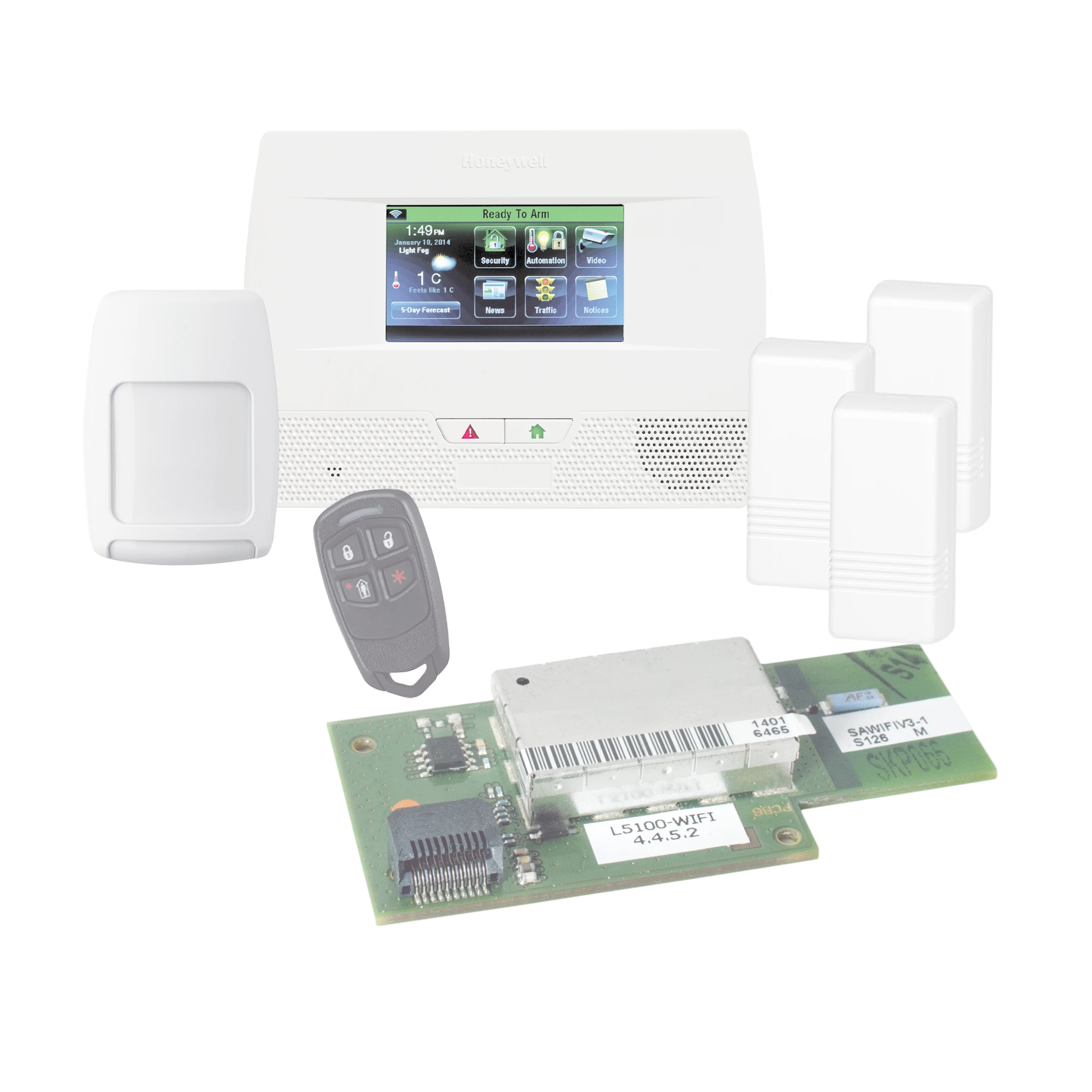 PANEL DE ALARMA AUTOCONTENIDO CON PANTALLA TOUCH L5210 CON MODULO WI-FI-Alarmas-HONEYWELL-Bsai Seguridad & Controles