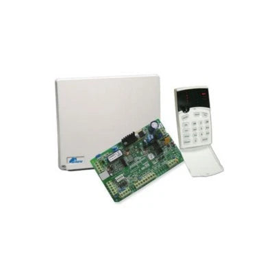 PANEL DE ALARMA HÍBRIDO DE 4 A 8 ZONAS, SOPORTA ZONAS INALÁMBRICAS, FUNCIONES DE CONTROL DE ACCESO, INCLUYE TECLADO DE LEDS Y DETECTOR DE MOVIMIENTO SWANQUAD-Alarmas-CROW-Bsai Seguridad & Controles