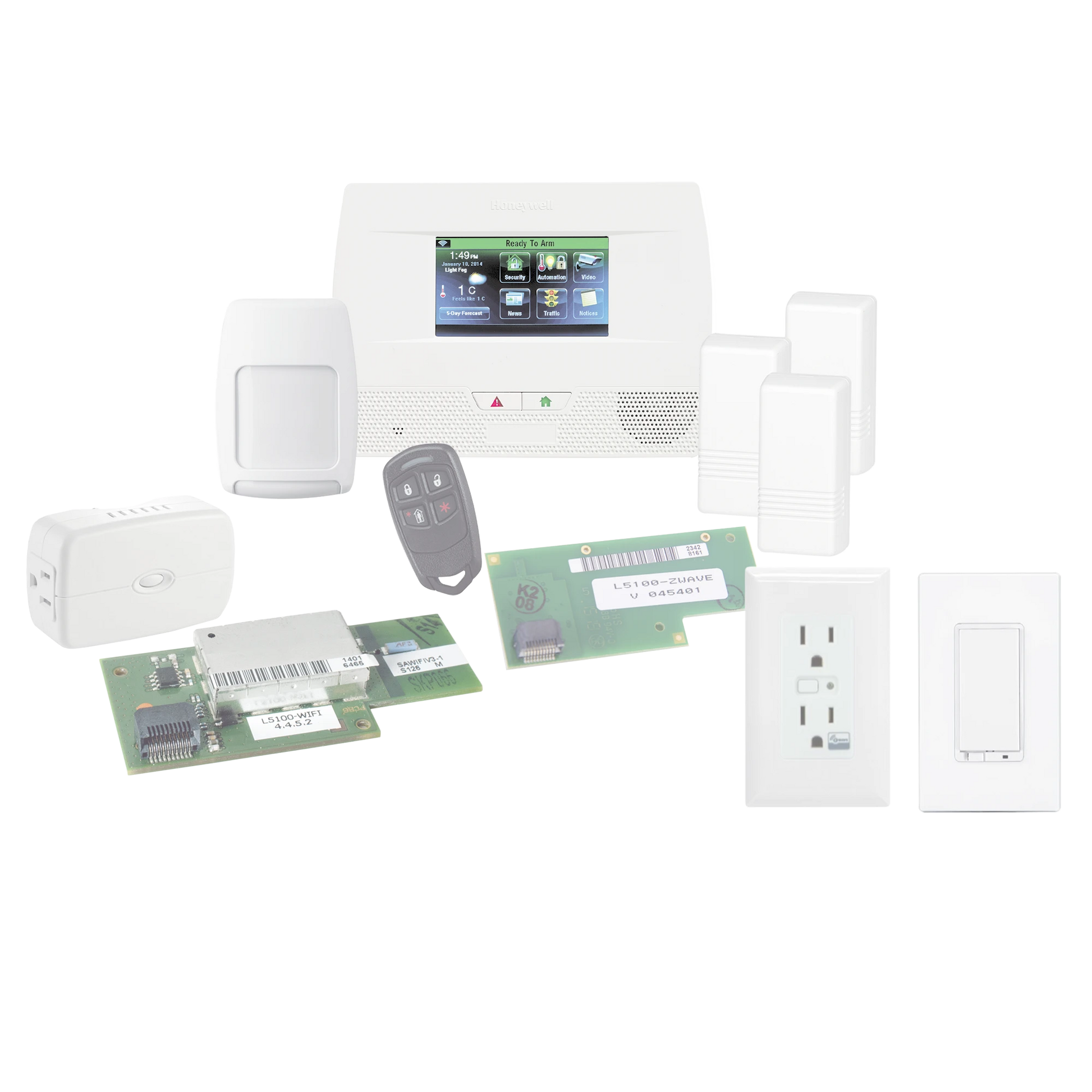 PANEL DE ALARMA INALAMBRICO CON PANTALLA TOUCH Y AUTOMATIZACION-Alarmas-HONEYWELL-Bsai Seguridad & Controles