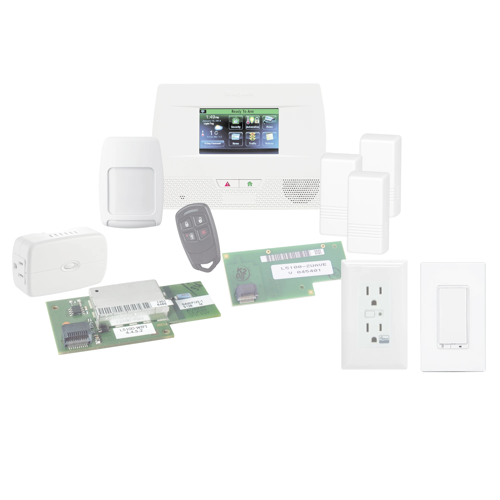 PANEL DE ALARMA INALAMBRICO CON PANTALLA TOUCH Y AUTOMATIZACION-Alarmas-HONEYWELL-Bsai Seguridad & Controles