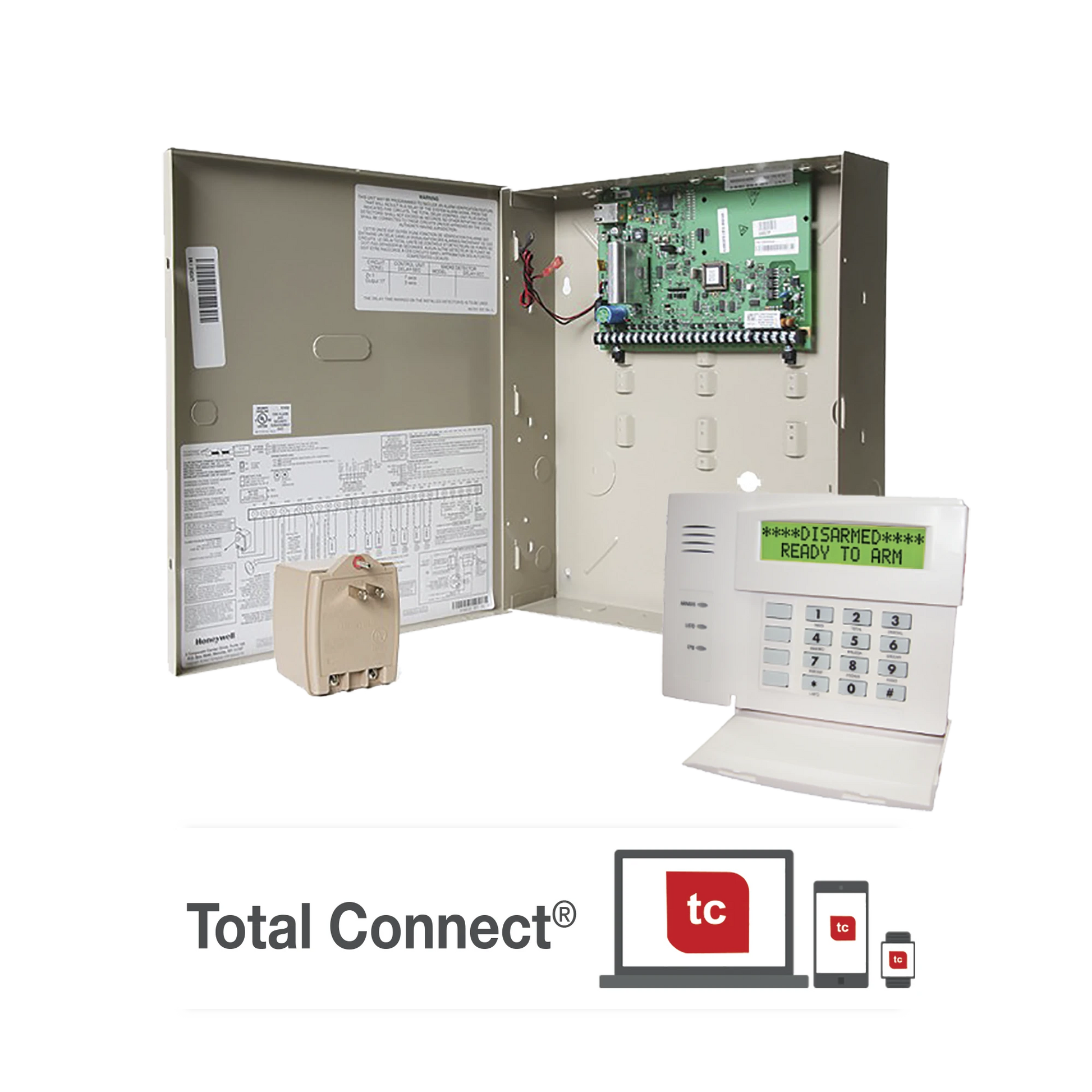 PANEL DE ALARMA IP CON TECLADO ALFANUMERICO PROGRAMADOR CON 4 ZONAS DIRECTAMENTE EN EL TECLADO-Alarmas-HONEYWELL-Bsai Seguridad & Controles