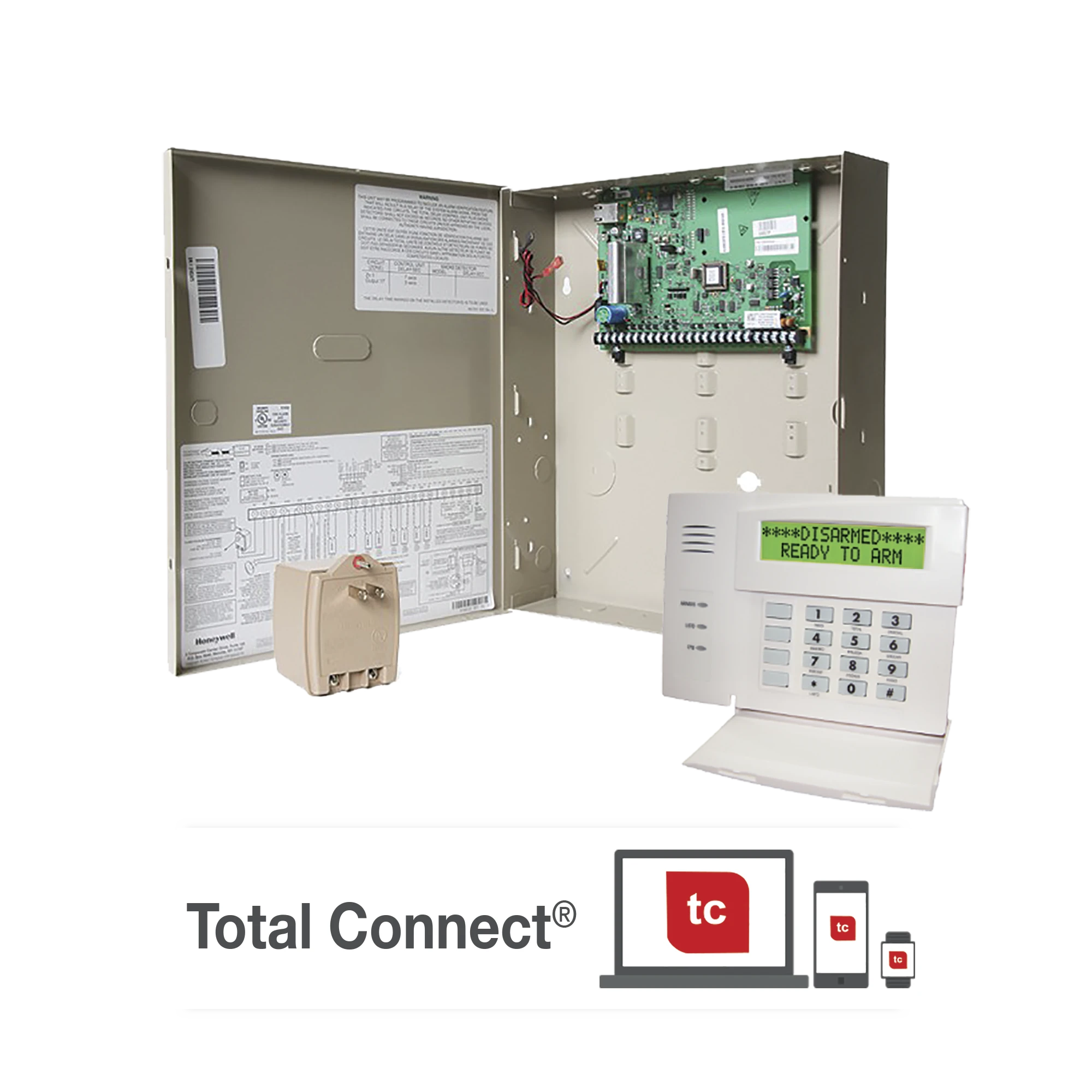PANEL DE ALARMA IP CON TECLADO ALFANUMERICO PROGRAMADOR CON 4 ZONAS DIRECTAMENTE EN EL TECLADO-Alarmas-HONEYWELL-Bsai Seguridad & Controles
