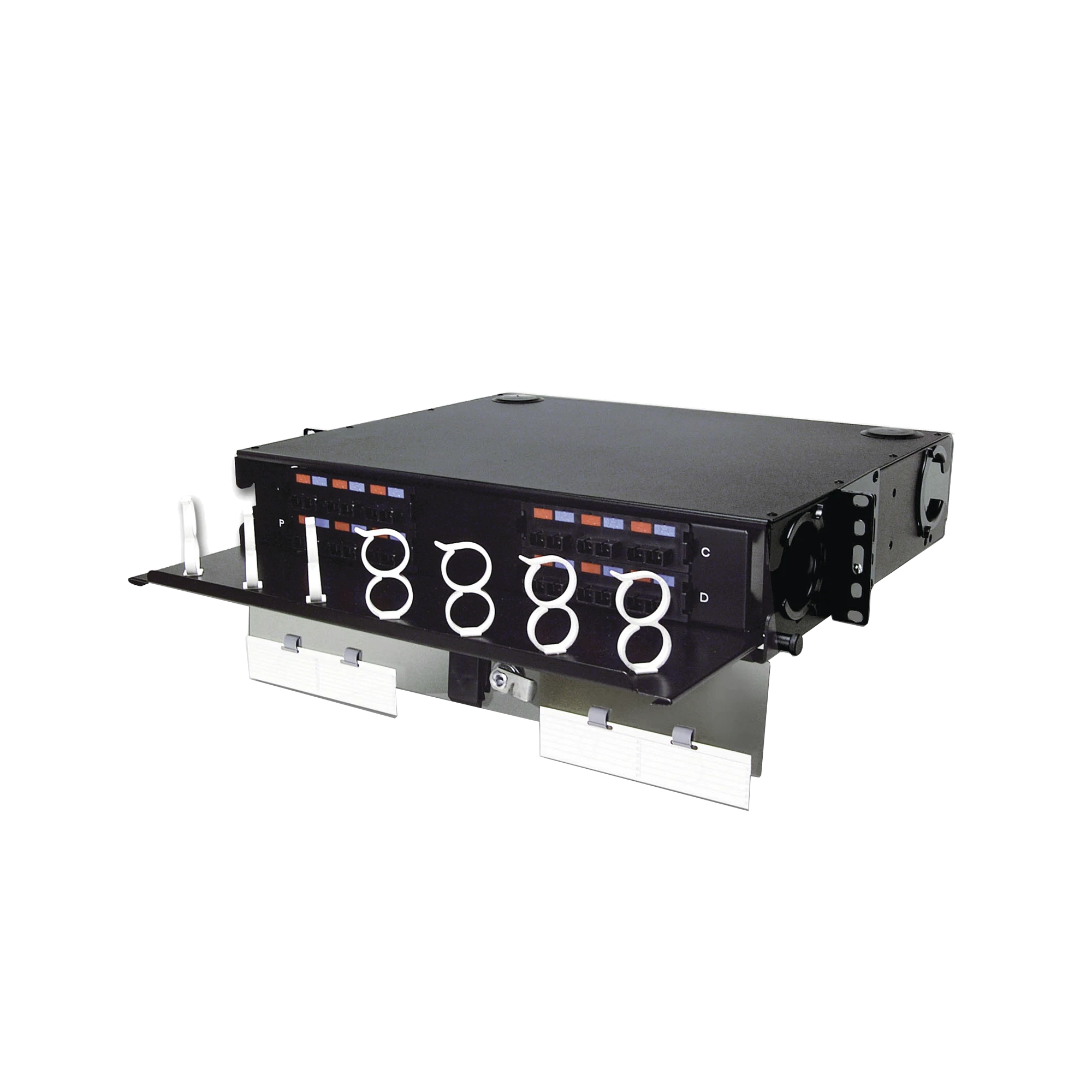 PANEL DE CONEXION DE FIBRA OPTICA (RIC3) PARA RACK DE 19IN, ACEPTA 4 PLACAS QUICK PACK, HASTA 96 FIBRAS, 2 UR-Distribuidores de Fibra Optica-SIEMON-Bsai Seguridad & Controles