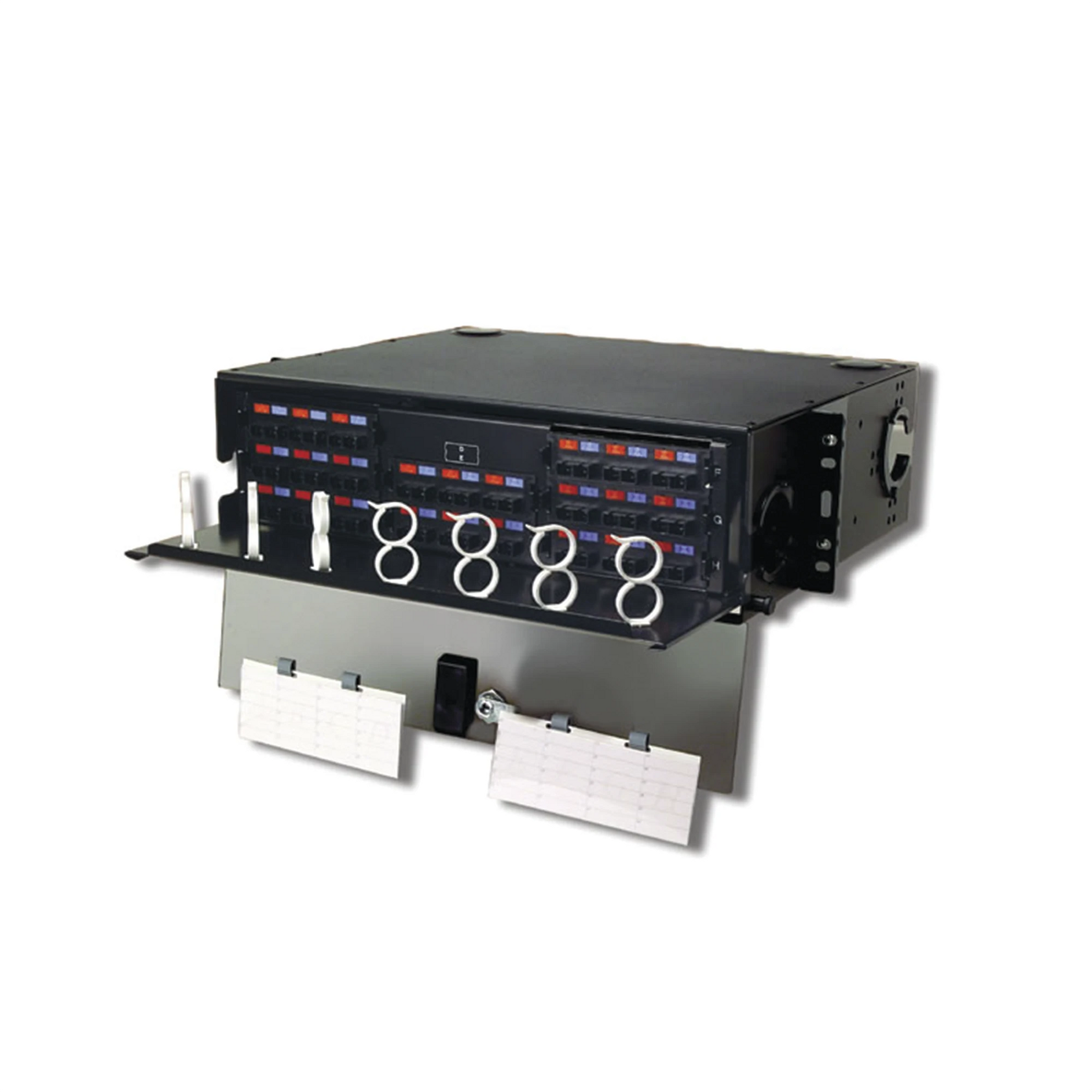 PANEL DE CONEXION DE FIBRA OPTICA (RIC3) PARA RACK DE 19IN, ACEPTA 8 PLACAS QUICK PACK, HASTA 192 FIBRAS, 3 UR-Distribuidores de Fibra Optica-SIEMON-Bsai Seguridad & Controles